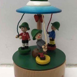 Vintage Steinbach Wooden Music Box Maypole Dancers Looks New *Works* pristine